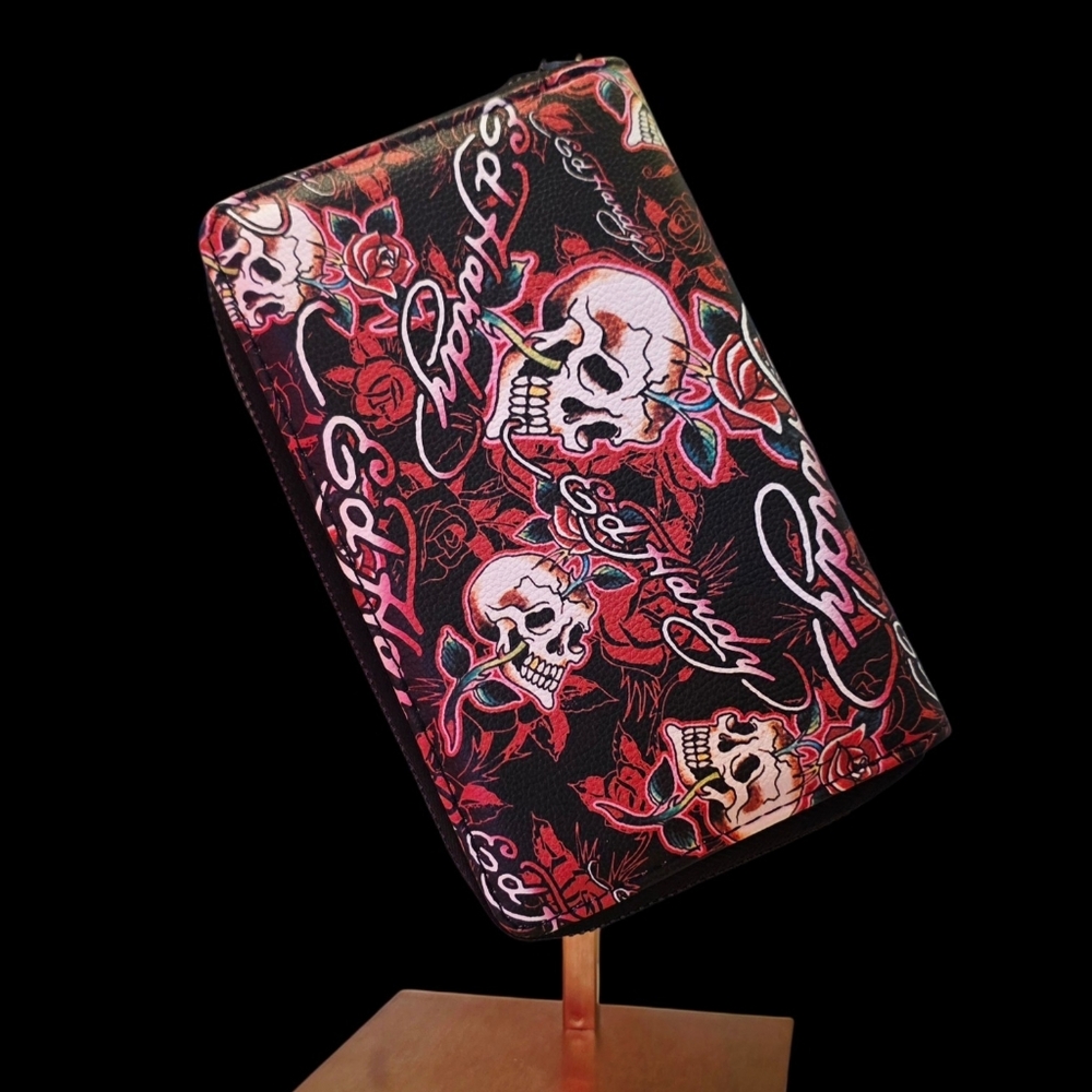 Skull Clutch Wallet Vintage Inspired by ED Hardy NWT - Picture 2 of 6